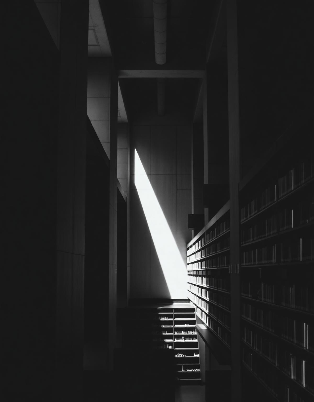 Archive interior with a shaft of light