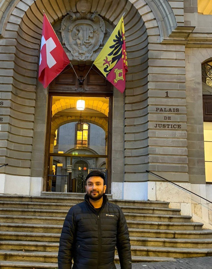 Raghav R Handa at the Palais de Justice in Geneva